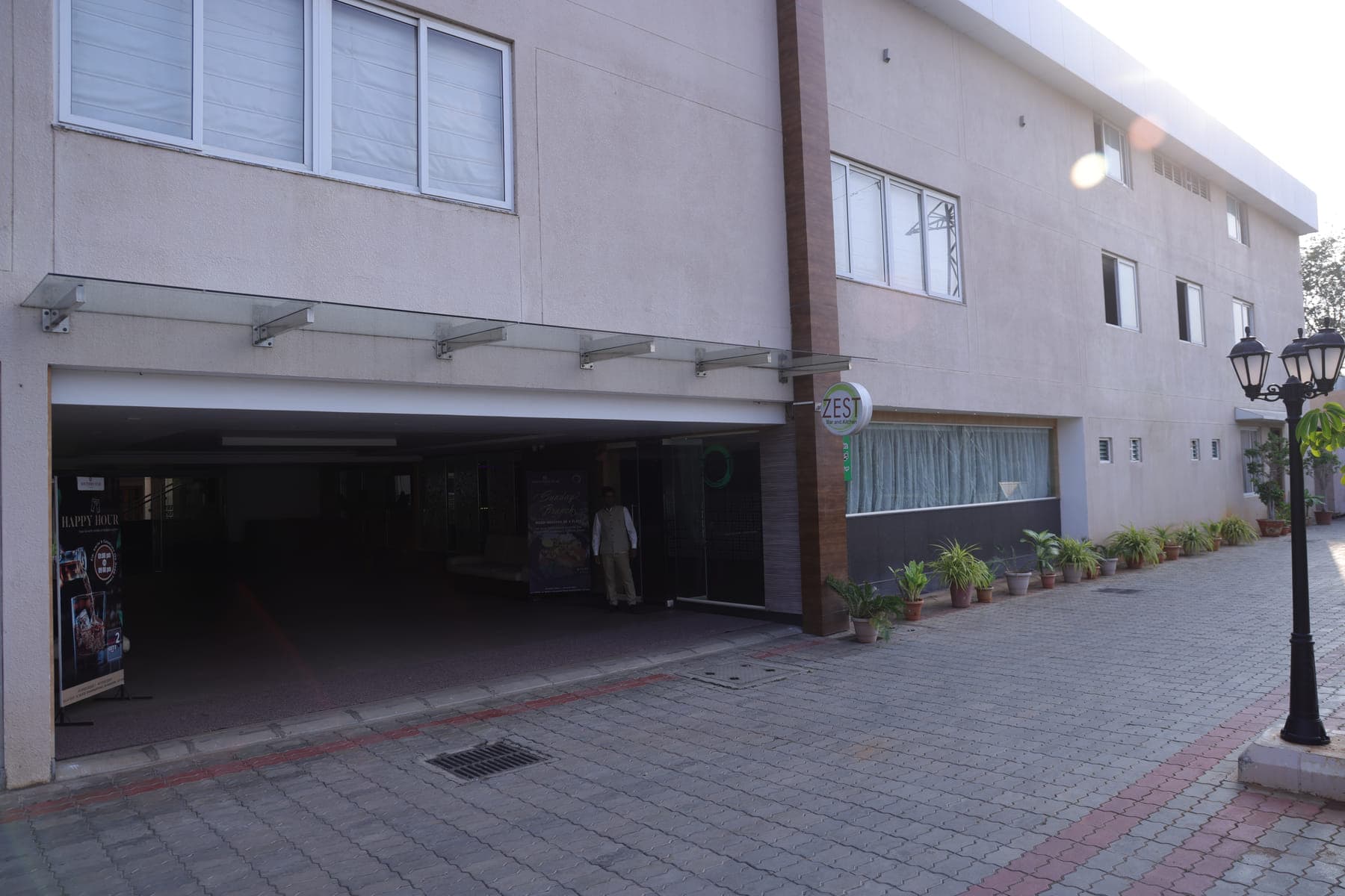 The entrance to Hotel Grand Star